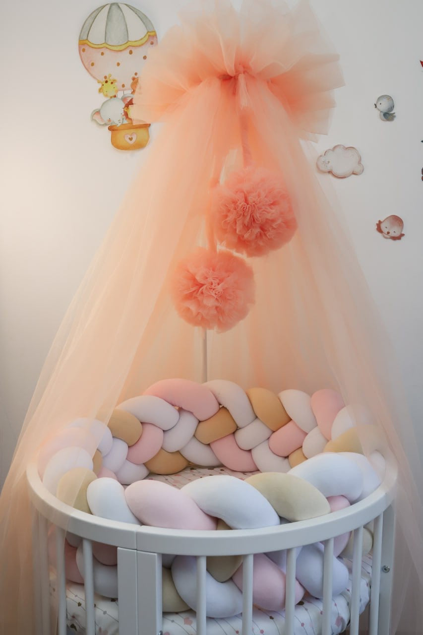 Baldacchino per culla con pompon Pesca - 10 m / baldacchino per culla