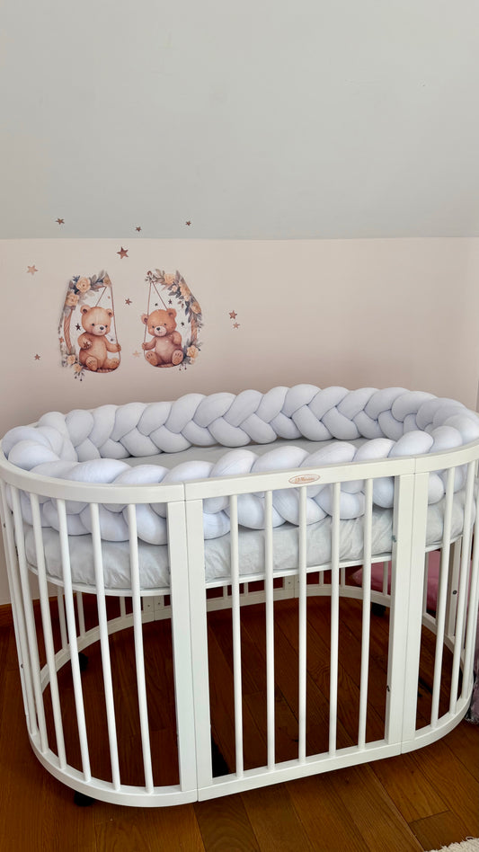 Protecție împletită moale pătuț bebe 350 cm