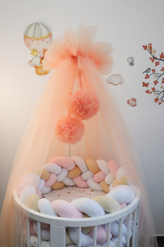 Baldacchino per culla con pompon Pesca - 10 m / baldacchino per culla