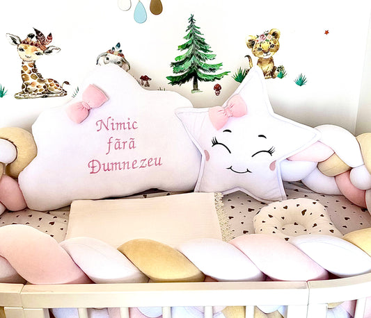 Set de accesorii cu trei culori pentru pătuțul bebelușului