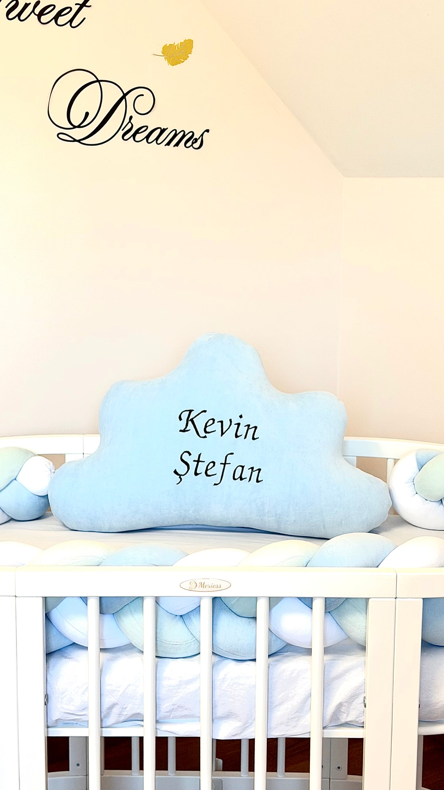 Norișor albastru personalizat cu numele bebelușului