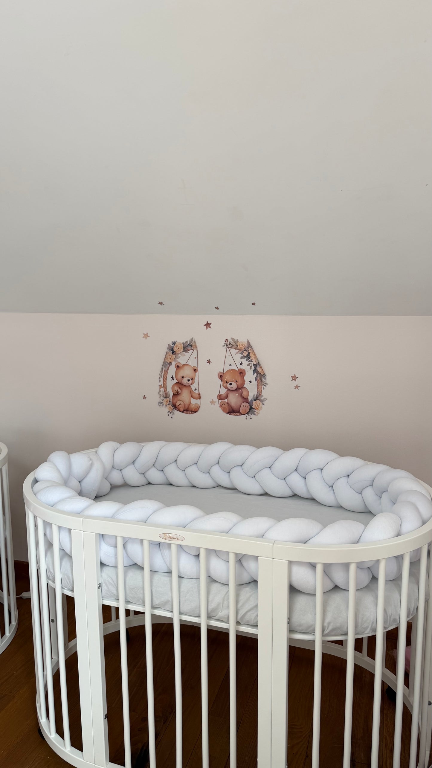 Protecție împletită moale pătuț bebe 350 cm