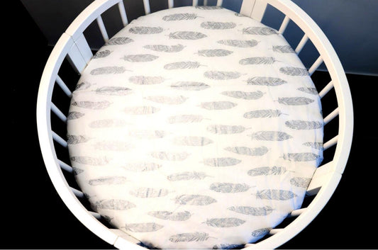 Copriletto in piume d'argento per letto rotondo / copriletto 75x75 / copriletto per neonati