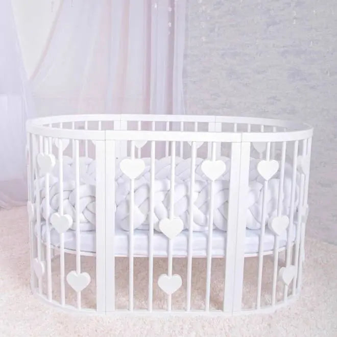 Patut oval Royal Sleep 9 in 1 Hearts - Meriess - Descoperă la Meriess o selecție premium de lenjerie de pat pentru bebeluși, pătuțuri multifuncționale, accesorii esențiale și cadouri speciale. Calitate garantată și livrare internațională. Suport 24/7 pentru toți părinții!