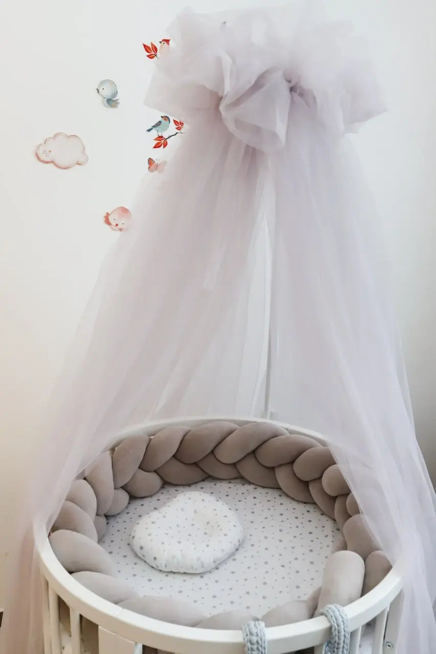 Set lenjerie pătuț bebe / lenjerie gri pătuț bebe / Gri elegant Meriess