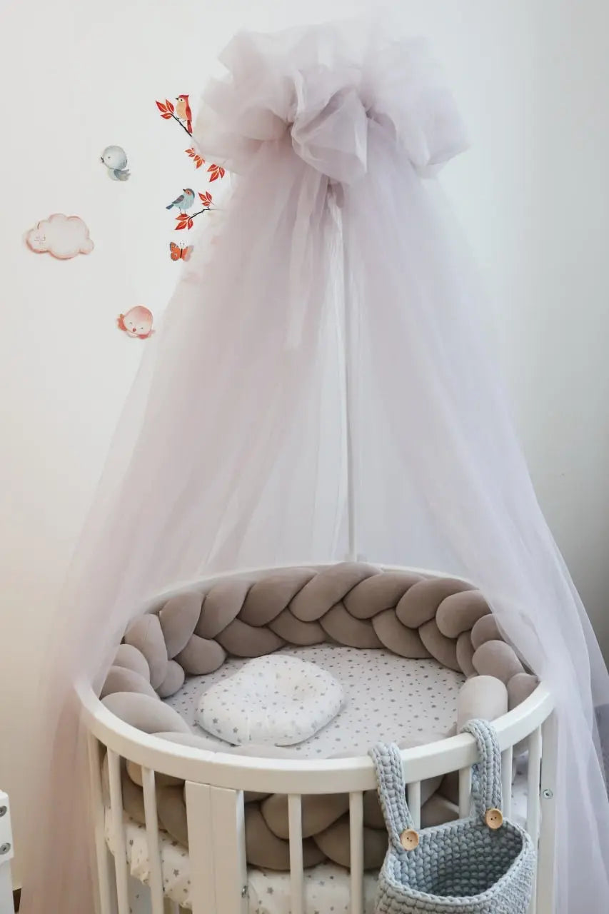 Set lenjerie pătuț bebe / lenjerie gri pătuț bebe / Gri elegant Meriess