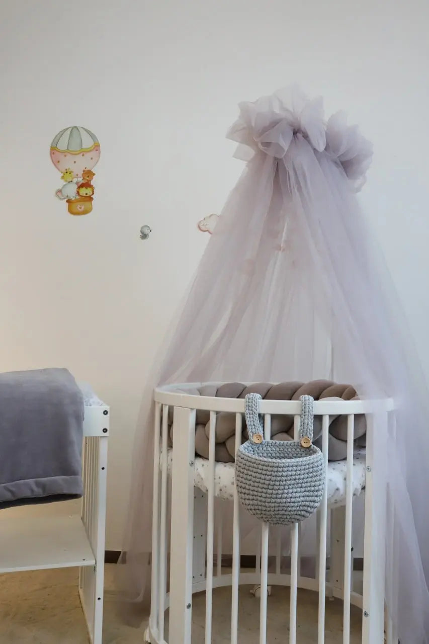 Set lenjerie pătuț bebe / lenjerie gri pătuț bebe / Gri elegant Meriess