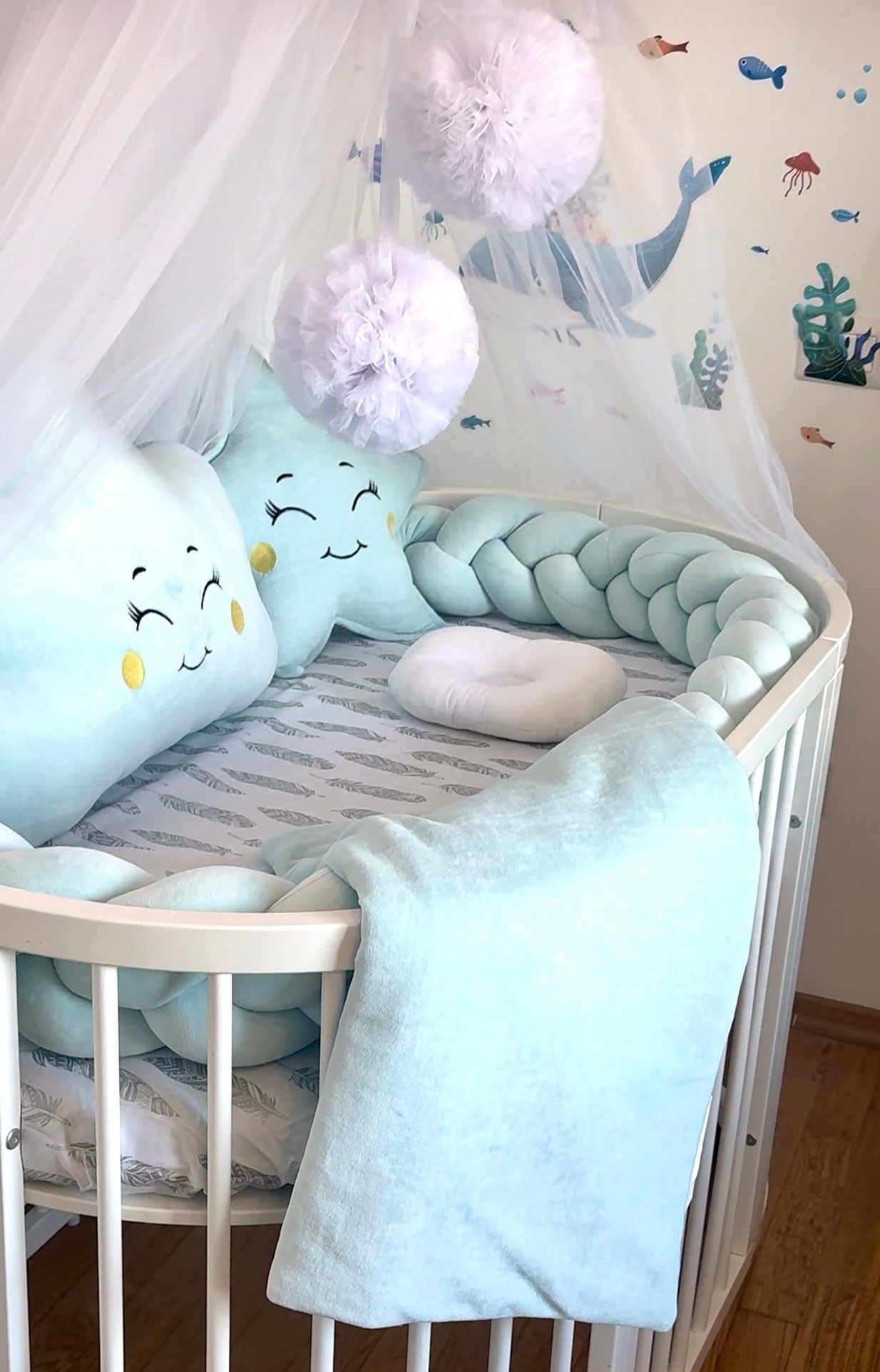 Păturică plăpumioară personalizabilă- Verde mentă