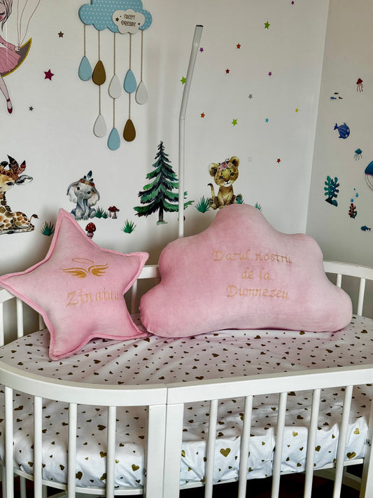 Pernuțe personalizate ROZ steluță și nouras