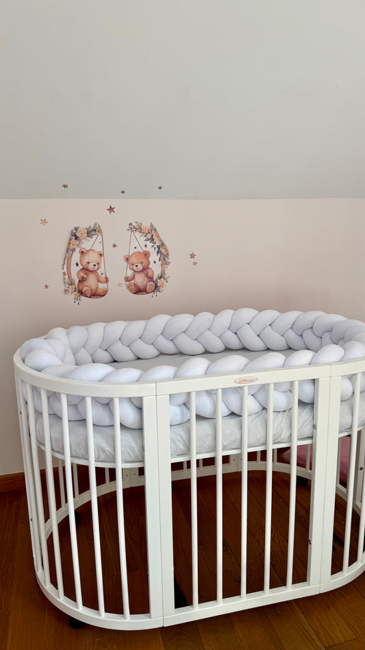 Protecție împletită moale pătuț bebe 350 cm
