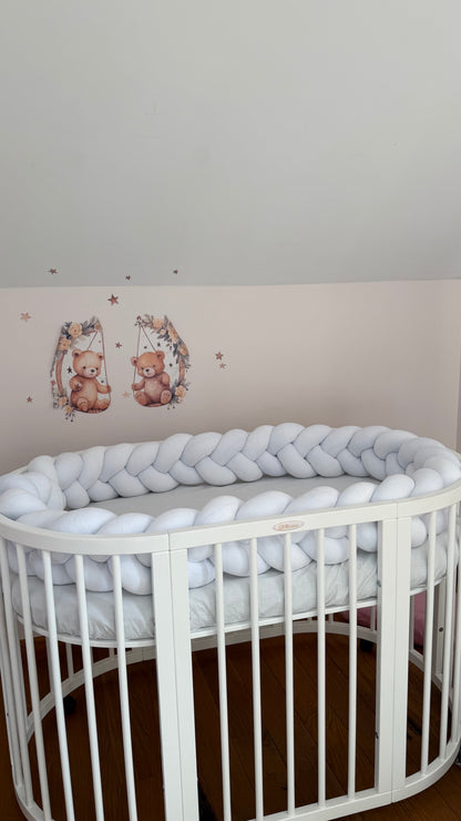 Protecție împletită moale pătuț bebe 350 cm