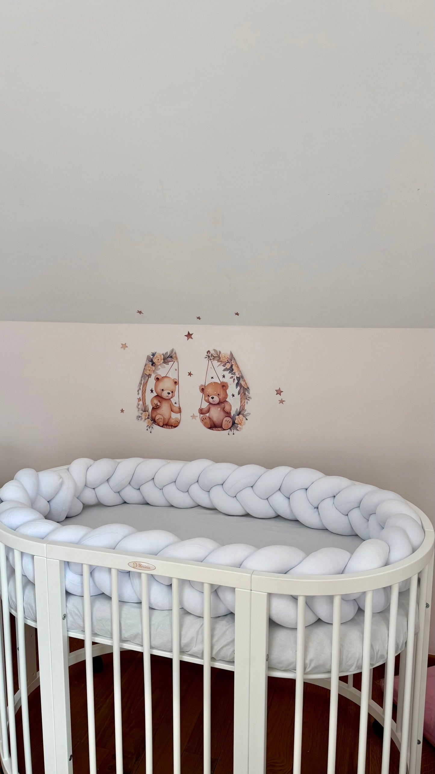 Protecție împletită moale pătuț bebe 350 cm
