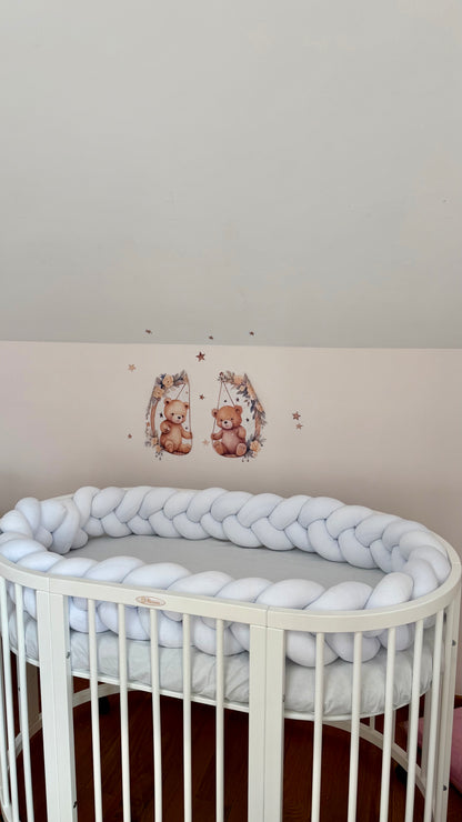Protecție împletită moale pătuț bebe 350 cm