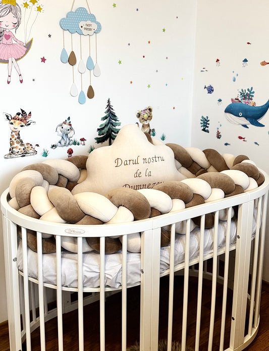 Protecție împletită 350cm x 20 cm cu Bej deschis și Maro