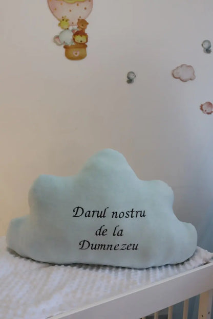 Pernuța nouras Darul nostru de la Dumnezeu, 60 cm , Verde Tiffani din velur moale  Meriess